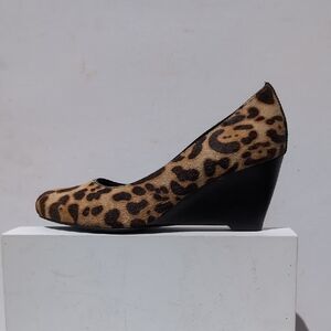 Ecco Leopard Print Wedge Shoes Size 36